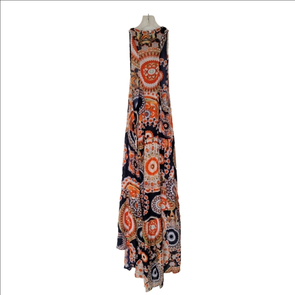 RAGA Navy and Orange Circular Print Boho Maxi Dress - Picture 11 of 11